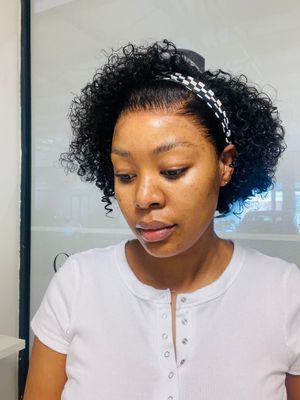 10 Inch Curly Bob-13x4 Lace Wig Natural Black
