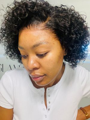 10 Inch Curly Bob-13x4 Lace Wig Natural Black