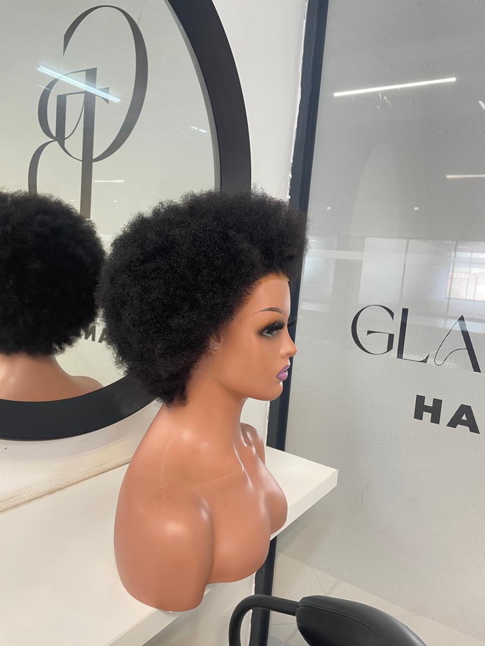 Natural Afro Wig with 13x4 Closure